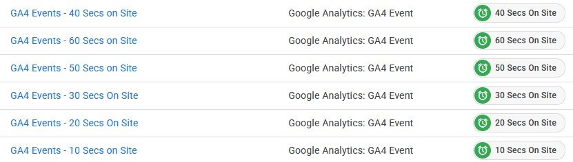 gtm time on page event tracking snippet